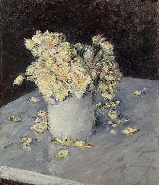 Yellow Roses in a Vase, Gustave Caillebotte